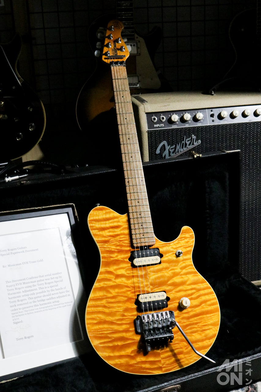 MUSIC MAN EVH Trans Gold 1993 Model w/ Terry Rogers Guitars Special Paperwork Document