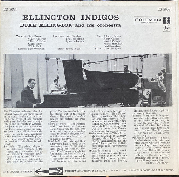 Release: Ellington Indigos-Vinyl-US-1958-CS 8053-728154