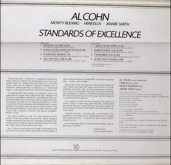 Master Release: Standards Of Excellence by Al Cohn
