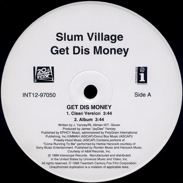 Release: Get Dis Money-Vinyl-US-1999-INT12-97050-226932