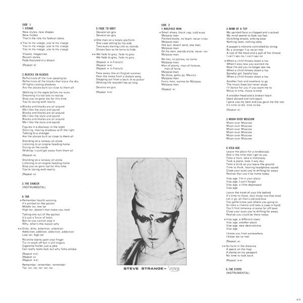 Visage = フェイド・トゥ・グレイ