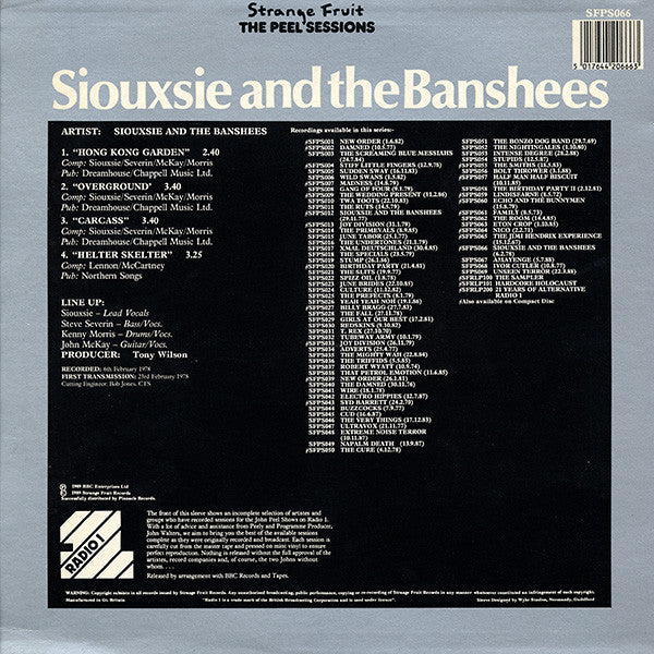 Release: The Peel Sessions (The Second Session)-Vinyl-UK-1989-SFPS066-682344