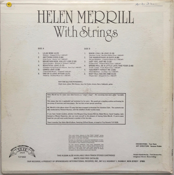 Helen Merrill With Strings