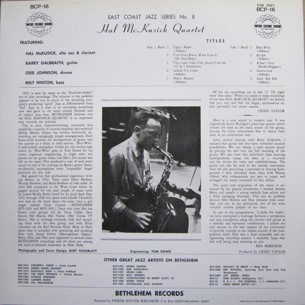 East Coast Jazz Series No. 8