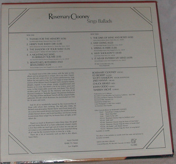 Rosemary Clooney Sings Ballads