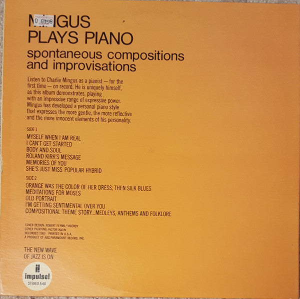 Mingus Plays Piano (spontaneous compositions and improvisations)