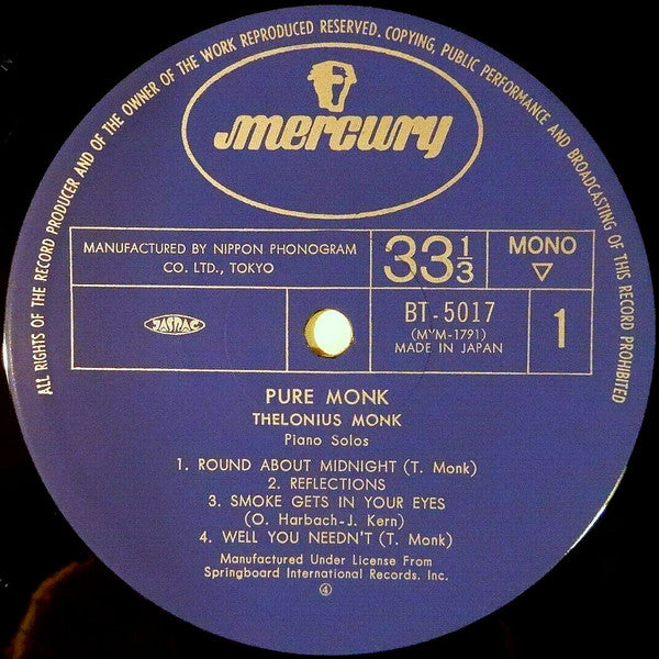 Pure Monk (Piano Solos)