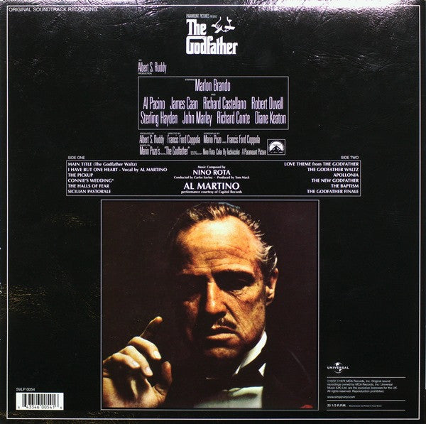 Release: The Godfather (Original Soundtrack Recording)-Vinyl-UK-1998-SVLP 0054-4575964