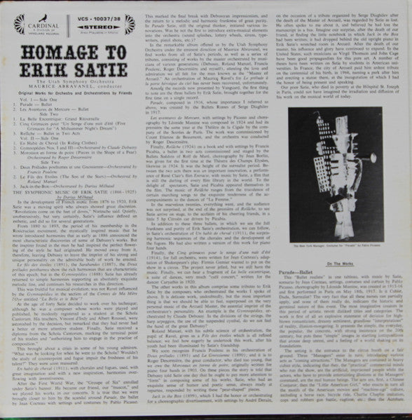 Homage To Erik Satie (His Original Works For Orchestra As Well As Orchestrations By Friends)