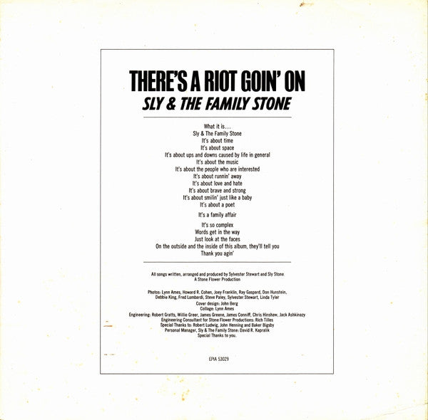 There's A Riot Goin' On