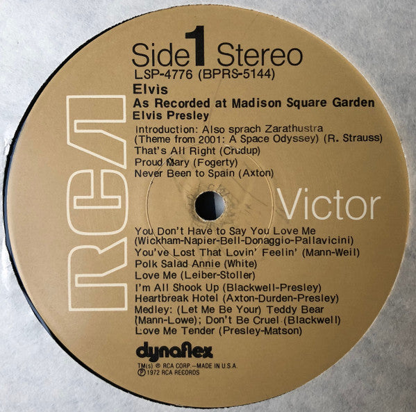 Elvis As Recorded At Madison Square Garden