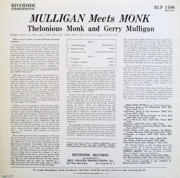 Mulligan Meets Monk