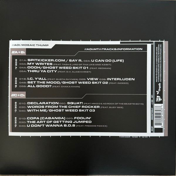 Master Release: Art Official Intelligence: Mosaic Thump by De La Soul