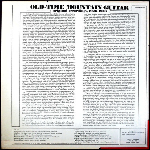 Old-Time Mountain Guitar (Finger-Style Guitar 1926-1930)