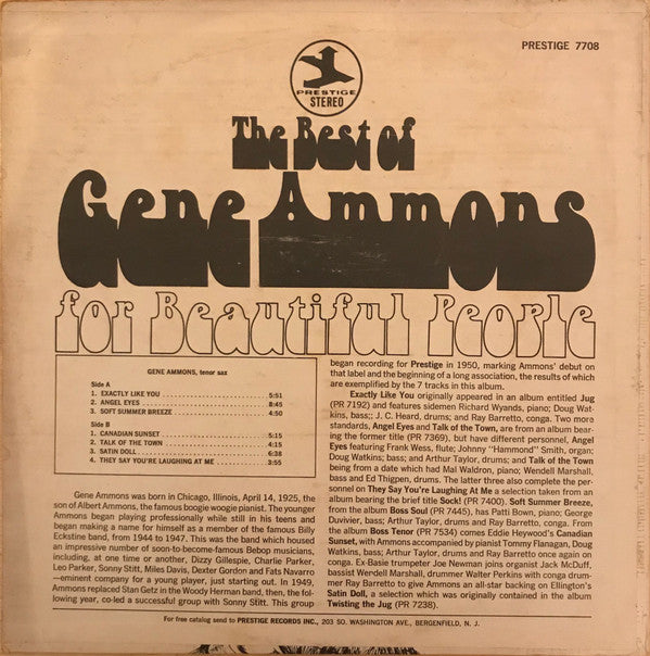 Master Release: The Best Of Gene Ammons (For Beautiful People) by Gene Ammons