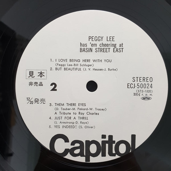Basin Street East Proudly Presents Miss Peggy Lee Recorded At The Fabulous New York Club