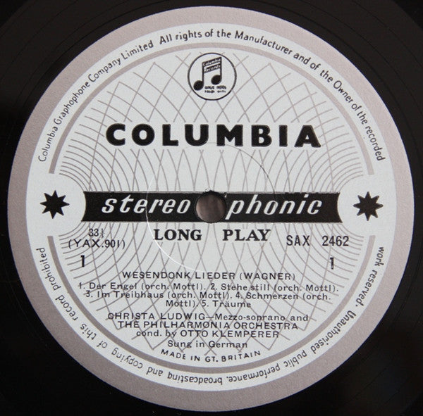 Release: Alto Rhapsody / Liebestod From Tristan Und Isolde / Wesendonck Lieder-Vinyl-UK-1962-SAX 2462-8349397