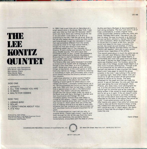Release: Unknown Release-Vinyl-US-1977-CR 166, CR-166-1657454