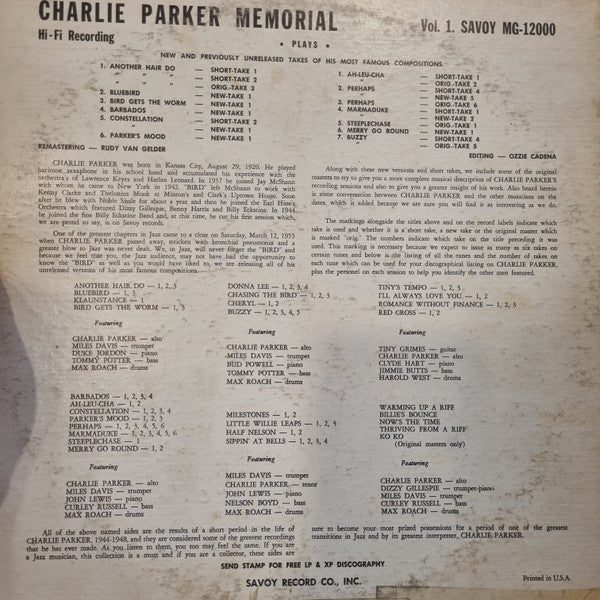 Charlie Parker Memorial
