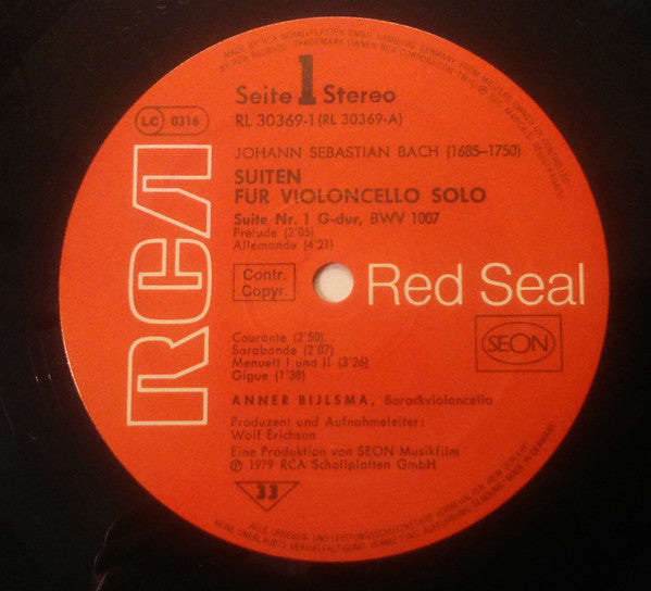 6 Suites A Violoncello Solo Senza Basso