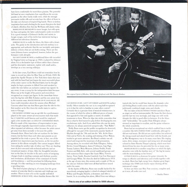 The Pete Johnson / Earl Hines / Teddy Bunn Blue Note Sessions
