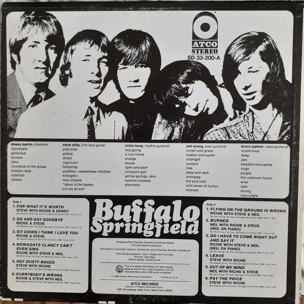 Release: Buffalo Springfield-Vinyl-US-None-SD 33-200-A-19590229