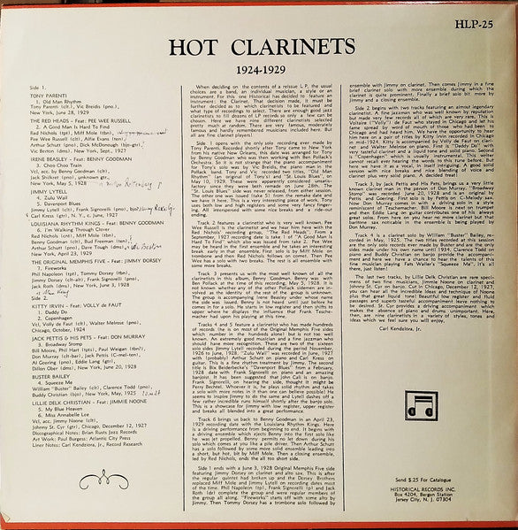 Hot Clarinets 1924-1929