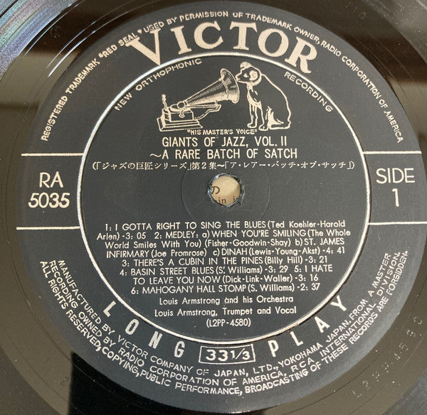 A Rare Batch Of Satch (The Authentic Sound Of Louis Armstrong In The '30s)