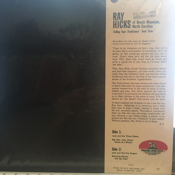 Ray Hicks Of Beech Mountain, NC Tells Four Authentic "Jack Tales"