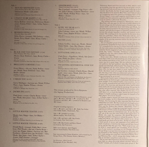 The Thelonious Monk Memorial Album