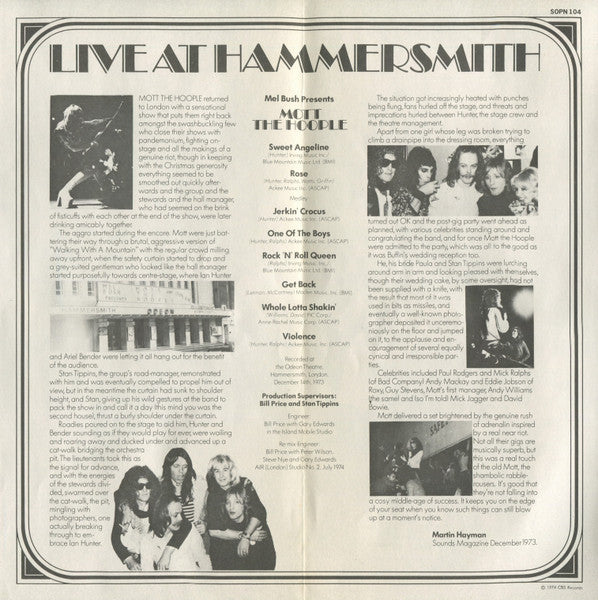 Mott The Hoople Live