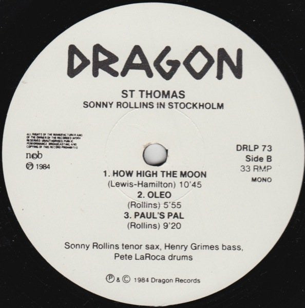 St Thomas - Sonny Rollins Trio In Stockholm 1959