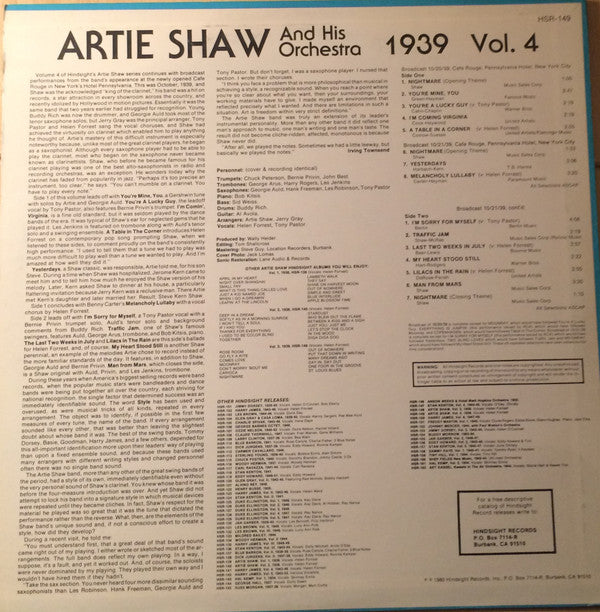 The Uncollected Artie Shaw, Vol. 4, 1939