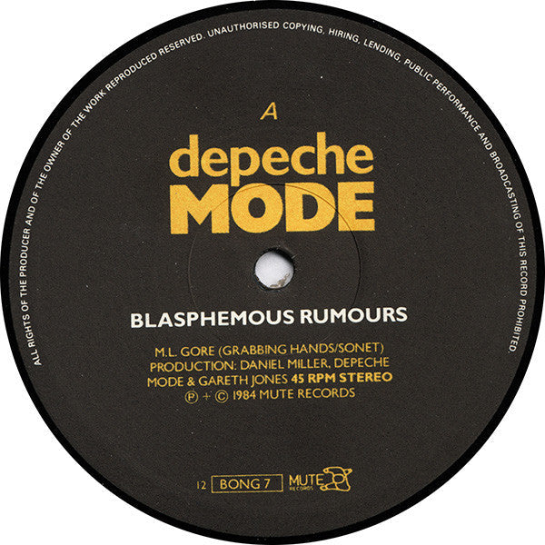 Master Release: Blasphemous Rumours / Somebody by Depeche Mode