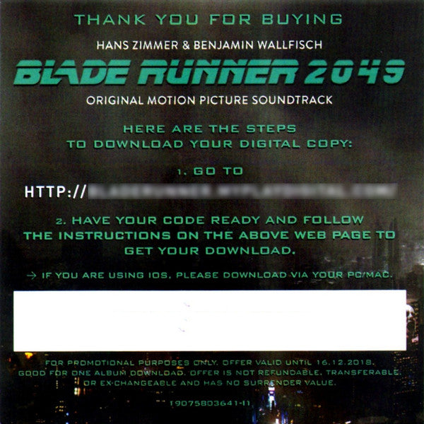 Blade Runner 2049 (Original Motion Picture Soundtrack)