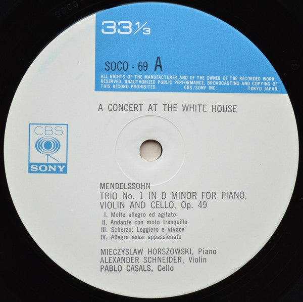 Casals: White House Concert/ A Living Portrait In His Own Words