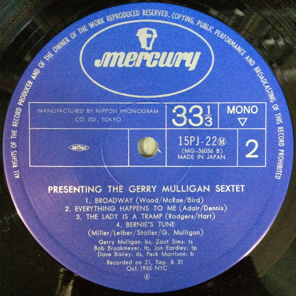 Presenting The Gerry Mulligan Sextet