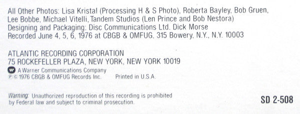 Live At CBGB's - The Home Of Underground Rock