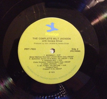 The Complete Milt Jackson With Horace Silver