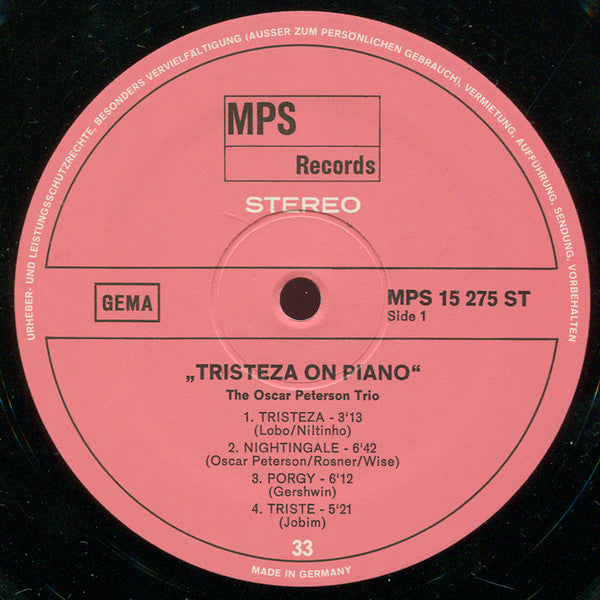 Tristeza On Piano