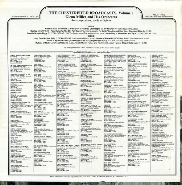 The Chesterfield Broadcasts, Volume 1