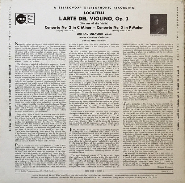 Locatelli: L'Arte Del Violino Opus 3