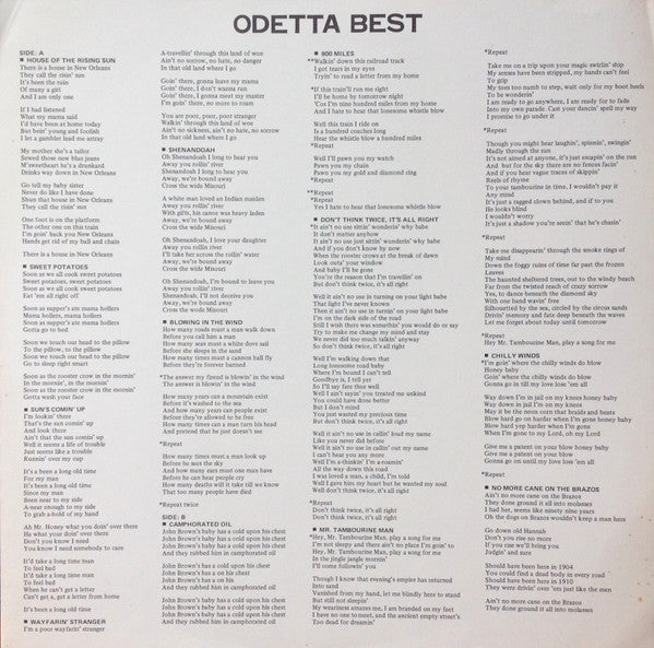 Odetta Best = 心に生きる歌 / オデッタ・ベスト