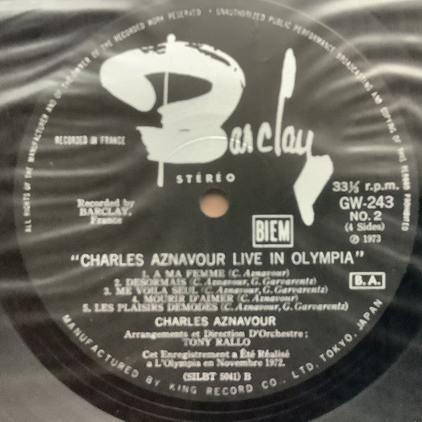 Live In Olympia = シャルル・アズナヴール・ライヴ・イン・オランピア