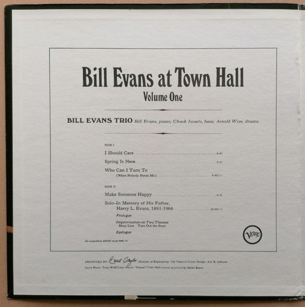 Bill Evans At Town Hall (Volume One)