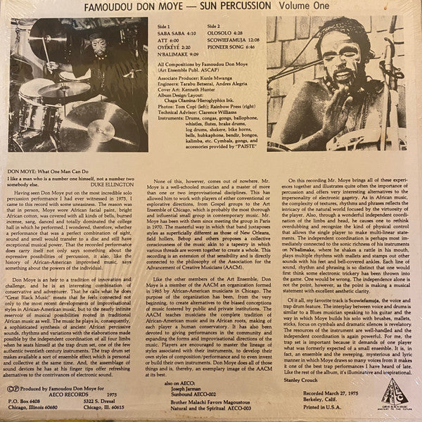 Release: Unknown Release-Vinyl-US-1975-AECO 001-1451186