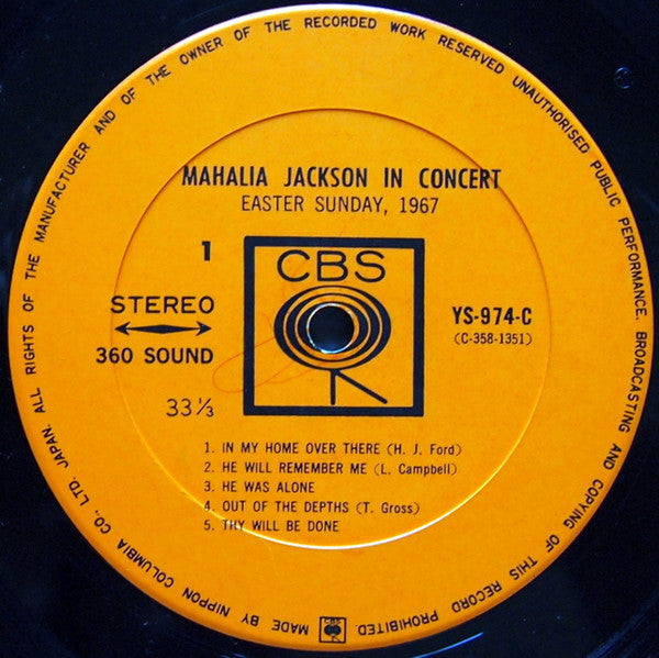 Mahalia Jackson In Concert Easter Sunday, 1967