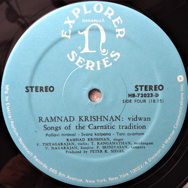 Vidwan/Songs Of The Carnatic Tradition = 南インド古典声楽の真髄
