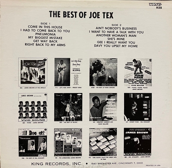 Release: The Best Of Joe Tex-Vinyl-US-None-K 935-31553299