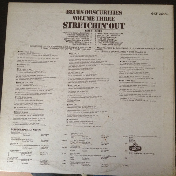 Blues Obscurities Volume Three Stretchin' Out